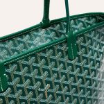 Goyard Goyardine Artois Tote PM Green Canvas & Chevroches Calfskin Palladium Hardware - Image 4
